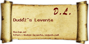 Dudás Levente névjegykártya